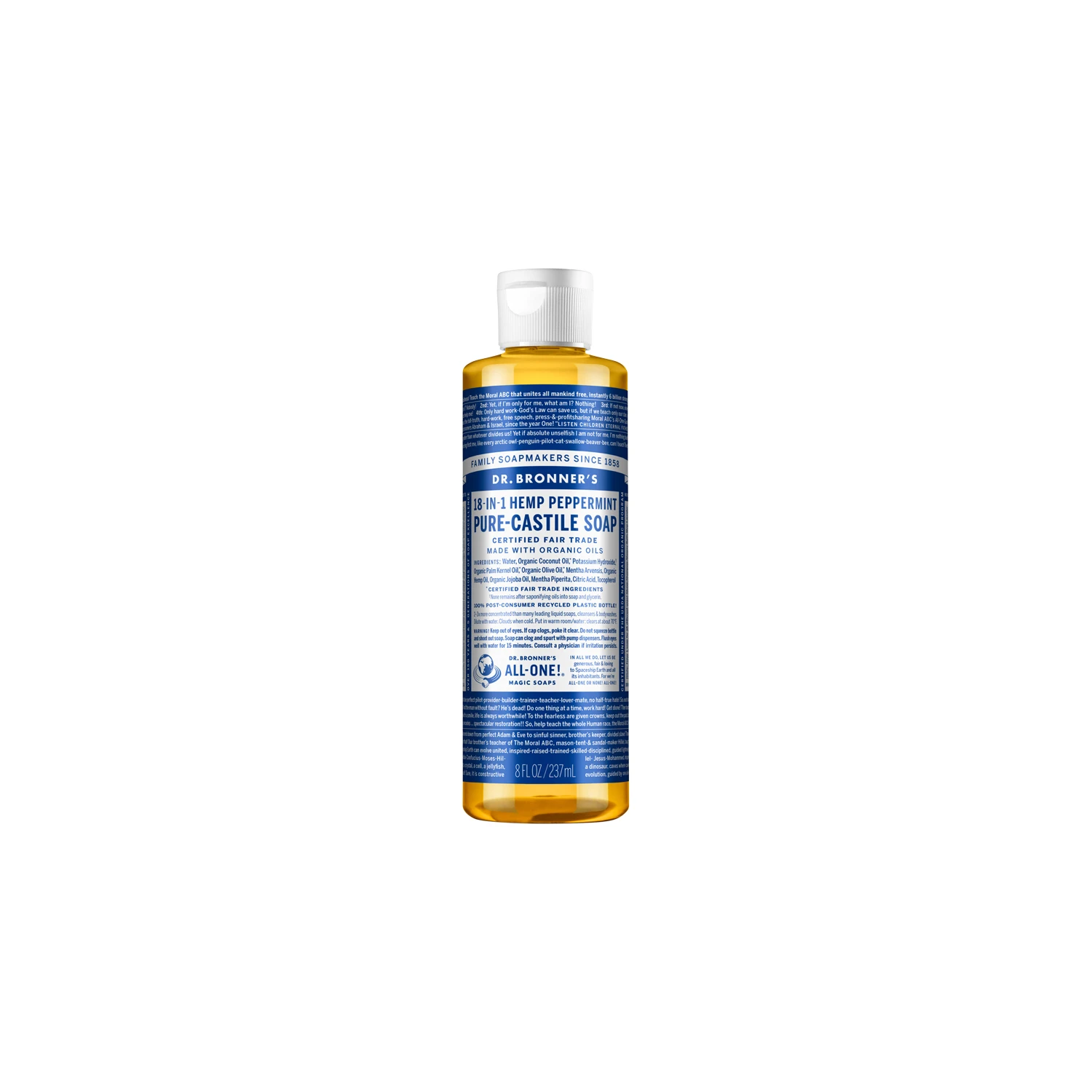 Dr. Bronner's Pure-Castile Soap Liquid (Hemp 18-in-1) Peppermint 237ml 3 Dr. Bronner's Pure-Castile Soap Liquid (Hemp 18-in-1) Peppermint 237ml